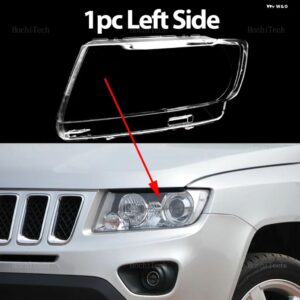 ヘッドライト カバー クリアマスクレンズ ランプシェード ヘッドランプ シェル ポリカーボネート ジープ コンパス MK49 フェイスリフト 2011 - 14 - 1pc Left Side