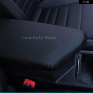 VW ジェッタ MK7 2019 - 21 車用センター アームレスト オーガナイザー 収納 ボックス レザーケースカバー パッド - Black line