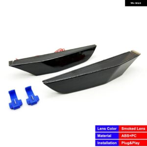 インフィニティ G35 日産 スカイライン V35 セダン クリアスモークレンズ LED サイドマーカーランプ アンバー ウィンカー ホワイト DRL ライト付き - Smoked Lens