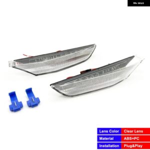 インフィニティ G35 日産 スカイライン V35 セダン クリアスモークレンズ LED サイドマーカーランプ アンバー ウィンカー ホワイト DRL ライト付き - Clear Lens