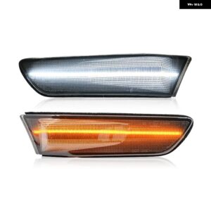 インフィニティ V35 G35 日産 スカイライン 350GT クーペ クリアスモークレンズ LED サイドマーカーランプ アンバー ウィンカー ホワイト DRL ライト - Smoked Lens