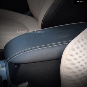 フォード エスケープ MK4 クーガ MK3 2020 2021 2022 センター アームレスト ボックス レザーカバー 内装 装飾 パッド アクセサリー - Black Beige Line