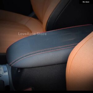 フォード エスケープ MK4 クーガ MK3 2020 2021 2022 センター アームレスト ボックス レザーカバー 内装 装飾 パッド アクセサリー - Black-red line