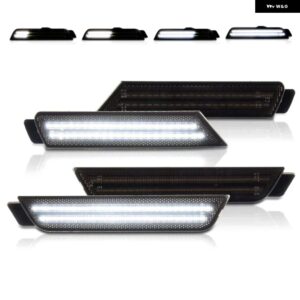 4個 車用 フロント リア LED サイド マーカーライト ダイナミックブルーライト フェンダーサイドランプ シボレー カマロ 2010-2015 - white light