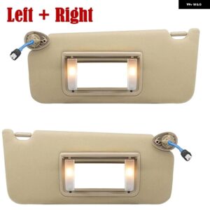 車用サンバイザー ワイヤードベージュ フロントガラス サンバイザー カバー メイクアップミラー 付き ホンダ アコードクーペセダン 2008-2012 - Left and Right