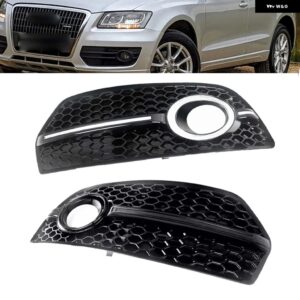 車用フロント グリル ハニカム グリル カバー メッシュ グリル アウディ Q5 スタンダード 2009-2012 フロント バンパー ベゼル グリル 8R0807681E - Left- Black
