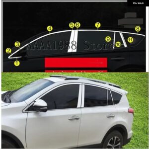 トヨタ RAV4 2014 - 18 カーウィンドウセンターピラー ポストカバー トリム クローム スタイリング - c