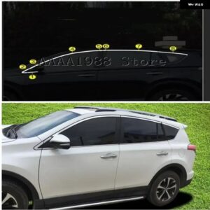 トヨタ RAV4 2014 - 18 カーウィンドウセンターピラー ポストカバー トリム クローム スタイリング - b