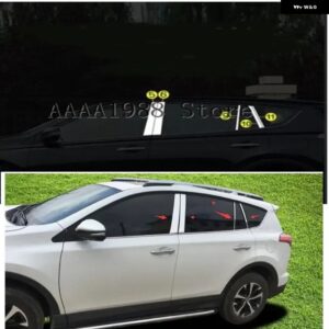 トヨタ RAV4 2014 - 18 カーウィンドウセンターピラー ポストカバー トリム クローム スタイリング - a