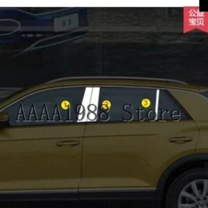 車用ミドルコラムウィンドウ トリム デコレーションストリップ ステッカー フォルクスワーゲン VW T-ROC 2017 - 21 - A 6pcs