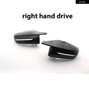 2個 カスタム RHDカーボンパターンミラー カバー キャップ BMW 5シリーズ G30 G38 518D 520D 520I 530I 540I 2017-22 M4 スタイル LHD - Right hand drive