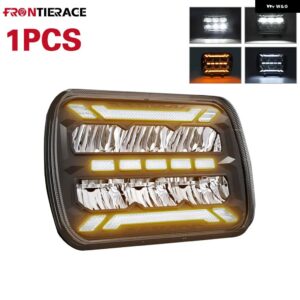 7X6インチ LED ハロー ヘッドライト 7ライト LEED 折りたたみ 式拡大鏡付き X3 エアソフトプロジェクター トヨタ 日産 GMC アクセサリー - 1pc