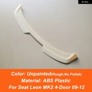 SEAT LEON MK2 4ドア 2009 10 11 12 リアルーフ トランク リッド ダックテール カースポイラー ウィング ABS ブラック カーボン表面 アクセサリー パーツ - Unpainted