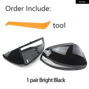2Xカーボンパターンミラー カバー ブラックミラー カバー オーバーレイ メルセデス ベンツ V クラス VITO EQV W447 2014-2024 - Gloss Black