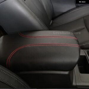 日産 エクストレイル T32 2017 - 21 センター アームレスト ボックス レザーカバー 内装 装飾 パッド アクセサリー - Black Beige Line