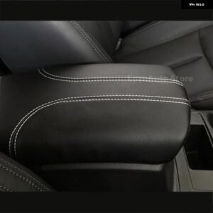 日産 エクストレイル T32 2017 - 21 センター アームレスト ボックス レザーカバー 内装 装飾 パッド アクセサリー - Black-red line