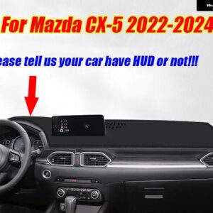ブラックレザー ダッシュボード カバー ダッシュ プロテクター パッド マット マツダ CX-5 2022-2024 - Have HUD