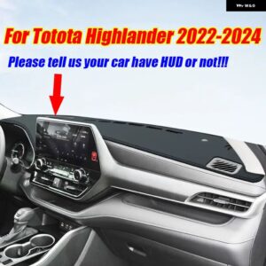 ブラックレザー ダッシュボード カバー ダッシュ プロテクター パッド マット トヨタ ハイランダー 22-24 - Have HUD