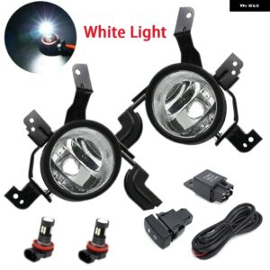 1ペア 車用 LED フロント バンパー ライト フォグランプ 配線 ハーネス 付き ホンダ CRV RE1/RE2/RE4 2007-2009 アンバー /ホワイトライト - 6500K White Light