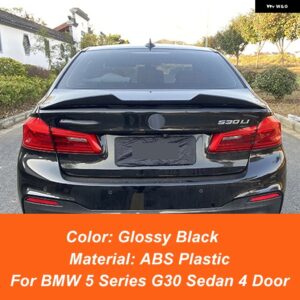 BMW 5シリーズ G30 M5 520I 525I 528I 530I 535I PSM スタイル 外装 装飾 リア トランク リッド カースポイラー ウィング アクセサリー - Glossy Black