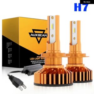 AUXBEAM10000LM 52W LED ヘッドライト バルブ 6500K クールホワイト 車用 フォグランプ バルブ ミニサイズ F2シリーズ - H7