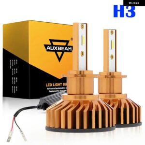 AUXBEAM10000LM 52W LED ヘッドライト バルブ 6500K クールホワイト 車用 フォグランプ バルブ ミニサイズ F2シリーズ - H3