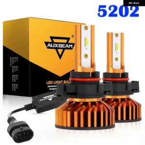 AUXBEAM10000LM 52W LED ヘッドライト バルブ 6500K クールホワイト 車用 フォグランプ バルブ ミニサイズ F2シリーズ - 5202