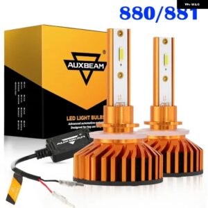 AUXBEAM10000LM 52W LED ヘッドライト バルブ 6500K クールホワイト 車用 フォグランプ バルブ ミニサイズ F2シリーズ - 880 881