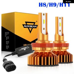 AUXBEAM10000LM 52W LED ヘッドライト バルブ 6500K クールホワイト 車用 フォグランプ バルブ ミニサイズ F2シリーズ - H8 H9 H11