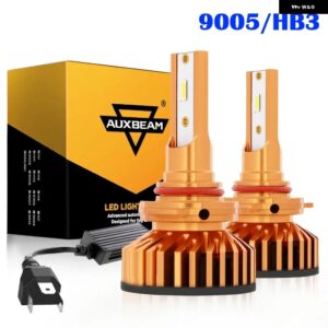 AUXBEAM10000LM 52W LED ヘッドライト バルブ 6500K クールホワイト 車用 フォグランプ バルブ ミニサイズ F2シリーズ - 9005 HB3