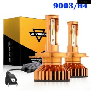 AUXBEAM10000LM 52W LED ヘッドライト バルブ 6500K クールホワイト 車用 フォグランプ バルブ ミニサイズ F2シリーズ - 9003 H4