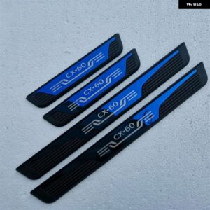 マツダ CX60 ドアシル プロテクター カーアクセサリー オートスレッショルド スカッフプレート ステッカー ペダル トリム スタイリング 2022 2023 2024 - blue