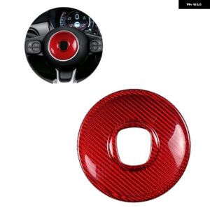 リアルハードカーボン ステッカー フィアット500 2008-2013 カーセンター ステアリングホイール インテリア トリム - Color B