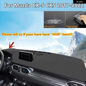 PUレザー ダッシュボード カバー ダッシュ プロテクター 滑り止めマット トリム ダッシュマット カーペット マツダ CX-5 CX5 2017-2022 - Have HUD