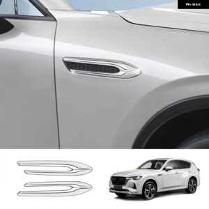 マツダ CX-60 CX60 CX 60 2022 2023 2024 フロントエアフローベントフェンダーリーフボード 装飾 ステッカー サイドウィング エアベント カバー - Silver