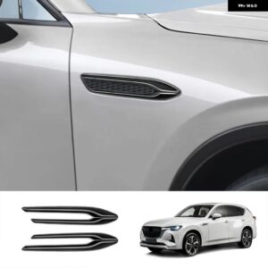 マツダ CX-60 CX60 CX 60 2022 2023 2024 フロントエアフローベントフェンダーリーフボード 装飾 ステッカー サイドウィング エアベント カバー - black