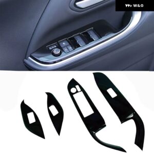 トヨタ ノア ヴォクシー 90系 2021-2022年式 ブラック ベーキングペイント インナードアウィンドウ ボタン ACベント アウトレット リアドレンカップ フレー - 4pcs