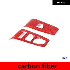 カーボン 車ドアパワーウィンドウリフトスイッチ フレーム トリム トヨタ GR86 スバル BRZ 2022-2025 装飾 カバー アクセサリー - Dry Red Carbon