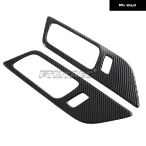 LHD ABSカーボンウィンドウリフトスイッチ/サイドエア アウトレット /ウォーターカップ ホルダー /ナビゲーション ボックス カバー フォード マスタング2024 - Inner door handle