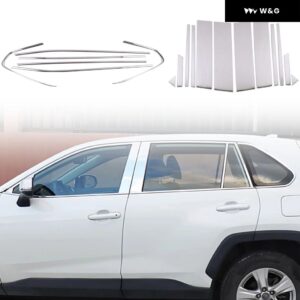 トヨタ RAV4 2019-2024 カーアクセサリー ステンレス 製ウィンドウシルミドルピラー カバー とウィンドウ トリム ボトムシルカバー - Middle Bottom Sill