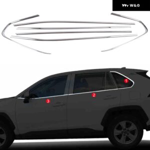 トヨタ RAV4 2019-2024 カーアクセサリー ステンレス 製ウィンドウシルミドルピラー カバー とウィンドウ トリム ボトムシルカバー - Bottom Sill Cover