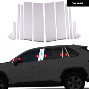 トヨタ RAV4 2019-2024 カーアクセサリー ステンレス 製ウィンドウシルミドルピラー カバー とウィンドウ トリム ボトムシルカバー - Middle Pillar Cover