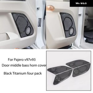 三菱 パジェロ ホーンカバー V97 V93 V87 スピーカー カバー ステンレス サウンドホーン フレーム ドアホーン 装飾 フレーム 改修 - Door middle Black