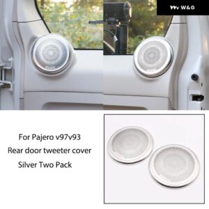 三菱 パジェロ ホーンカバー V97 V93 V87 スピーカー カバー ステンレス サウンドホーン フレーム ドアホーン 装飾 フレーム 改修 - Rear Door Silver