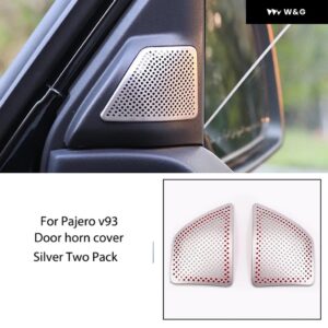 三菱 パジェロ ホーンカバー V97 V93 V87 スピーカー カバー ステンレス サウンドホーン フレーム ドアホーン 装飾 フレーム 改修 - For v93 Silver