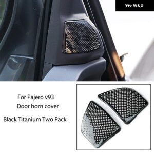 三菱 パジェロ ホーンカバー V97 V93 V87 スピーカー カバー ステンレス サウンドホーン フレーム ドアホーン 装飾 フレーム 改修 - For v93 Black
