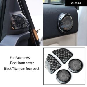 三菱 パジェロ ホーンカバー V97 V93 V87 スピーカー カバー ステンレス サウンドホーン フレーム ドアホーン 装飾 フレーム 改修 - For v97 Black
