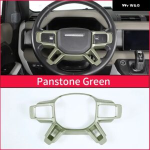 ランドローバー ディフェンダー 90 110 L663 2020-2024 ABS カーボン ステアリングホイール フレーム カバー カスタム 装飾 トリム アクセサリー - Panstone Green