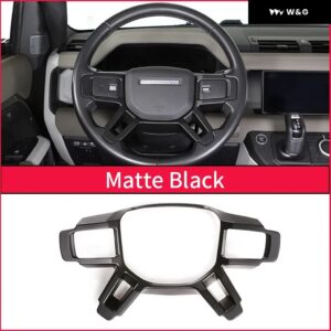 ランドローバー ディフェンダー 90 110 L663 2020-2024 ABS カーボン ステアリングホイール フレーム カバー カスタム 装飾 トリム アクセサリー - Matte black