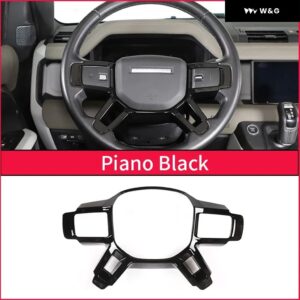 ランドローバー ディフェンダー 90 110 L663 2020-2024 ABS カーボン ステアリングホイール フレーム カバー カスタム 装飾 トリム アクセサリー - Piano Black